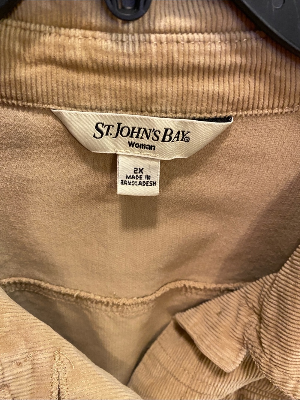 St. John's Bay Women's Beige Corduroy Button-Up Jacket - Picture 3 of 3
